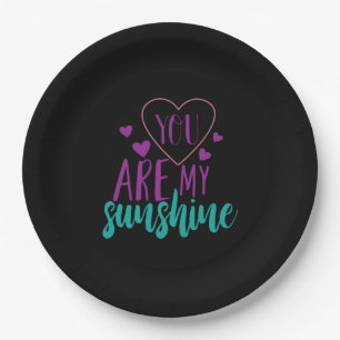 Couple Art You Are My Sunshine Paper Plate