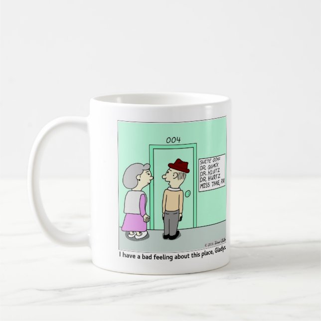 Couple at doctor's office coffee mug (Left)
