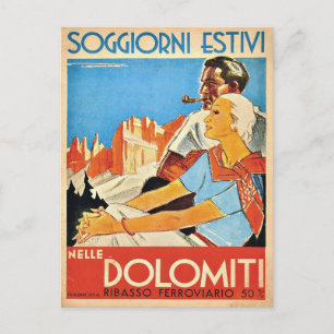 Couple at Dolomites Alpes, Italy Postcard