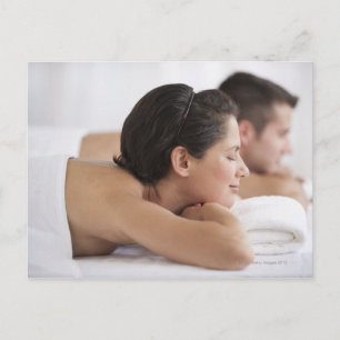 Couple at spa postcard