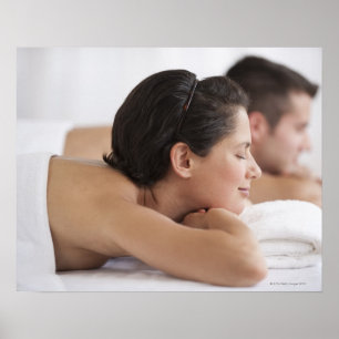 Couple at spa poster