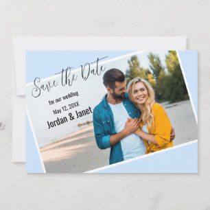 Couple At The Beach Flat Save The Date Card