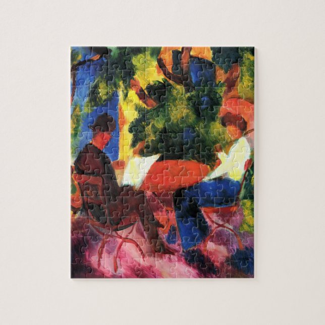 Couple At The Garden Table by August Macke Jigsaw Puzzle (Vertical)