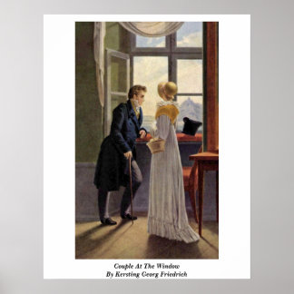 Couple At The Window By Kersting Georg Friedrich Poster