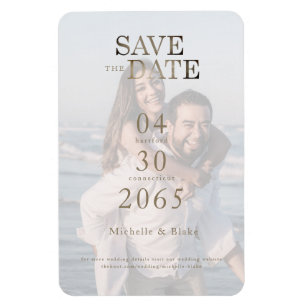 Couple Beach Photo Wedding Save the Date Magnet