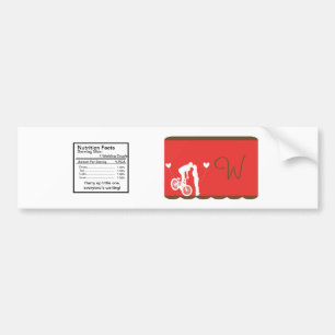 Couple Bike Red/Brown Wedding Water Bottle Label