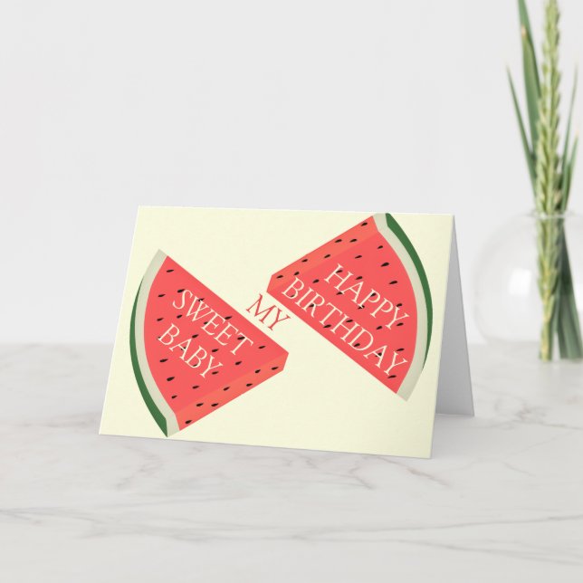 Couple Birthday Card My Sweet Baby - I Love You (Front)