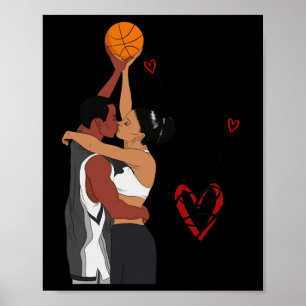 Couple Black Basketball I Love You Double Or Nothi Poster