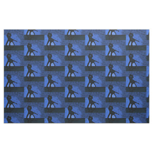 Couple Blue Silhouette Fabric
