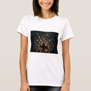 Couple Boat Floating Lanterns Women's T-Shirt