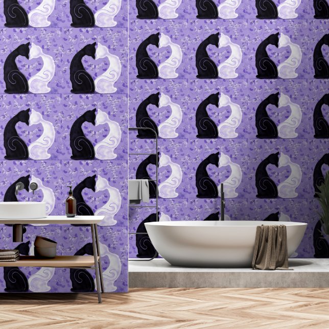Couple Cat Love Wallpaper (Bathroom)