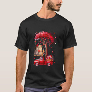 Couple Cats Valentine Hearts Tree Pickup Truck Own T-Shirt
