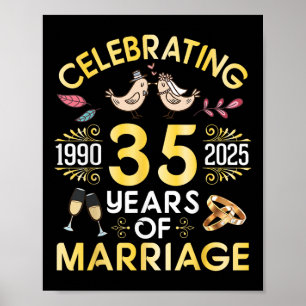 Couple Celebrating 35 Years Of Marriage From 1990 Poster
