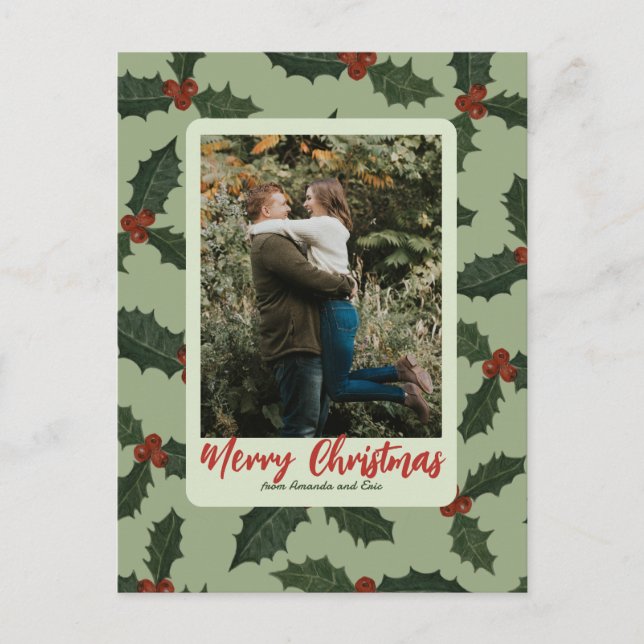 Couple Christmas photo Postcard (Front)