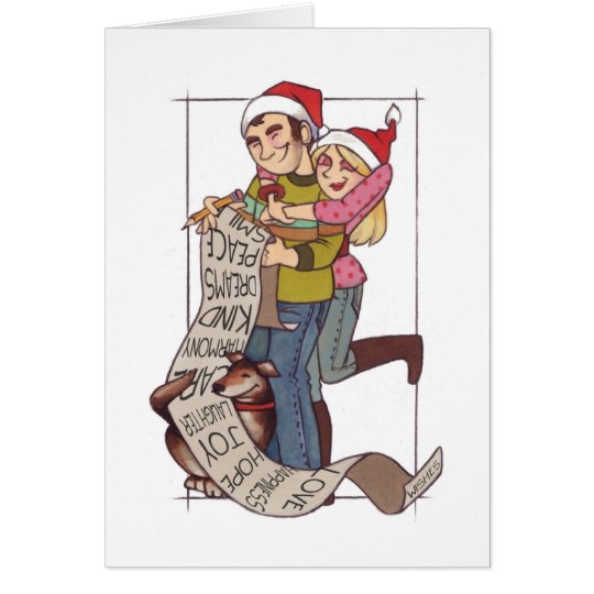 Couple Christmas Wish List Notecard