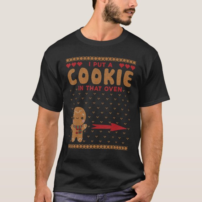 Couple Cookies In The Oven Ugly Christmas Matching T-Shirt (Front)