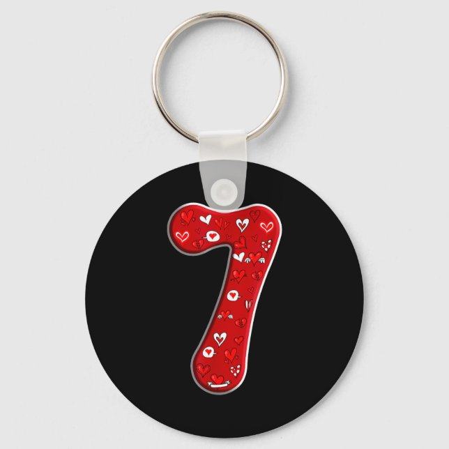 Couple Costume Duo 67 Meme Six Seven Number 7 Vale Key Ring (Front)