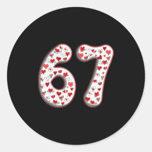 Couple Costume Duo 67 Meme Six Seven Valentines Da Classic Round Sticker