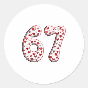 Couple Costume Duo 67 Meme Six Seven Valentines Da Classic Round Sticker