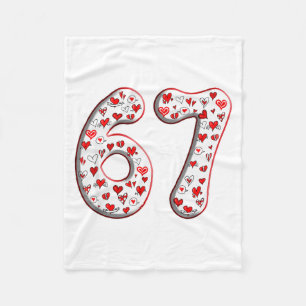 Couple Costume Duo 67 Meme Six Seven Valentines Da Fleece Blanket