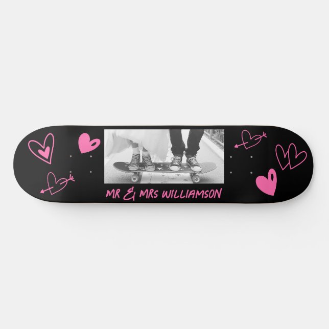 Couple Customise Wedding Skateboard (Horz)