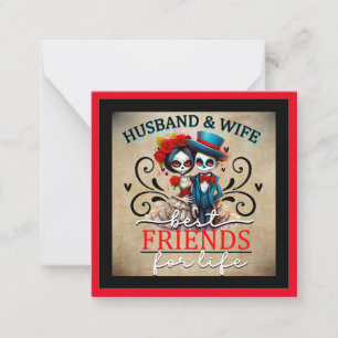 Couple Cute Sugar Skull Card