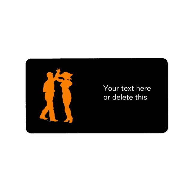 Couple Dance Spin Dancing Silhouette Label (Front)