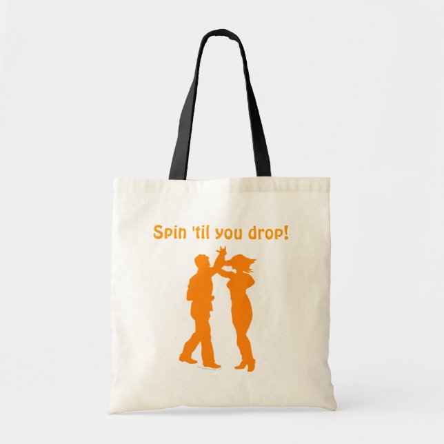 Couple Dance Spin Dancing Silhouette Tote Bag (Front)