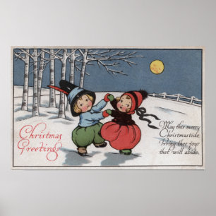 Couple Dancing in Moonlight Poster