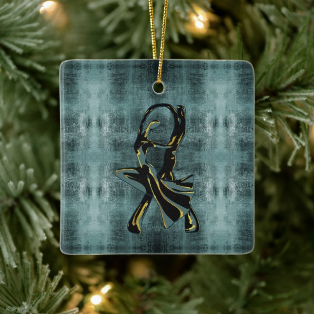 Couple dancing in the night ceramic ornament (Tree)