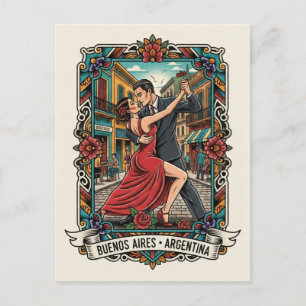 Couple dancing in the tango in Argentina Postcard