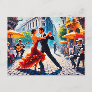 Couple dancing in the tango in Argentina Postcard