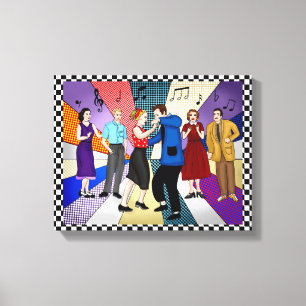 Couple Dancing    Retro Nostalgic 1950's Canvas Print