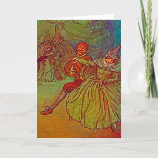 Couple Dancing with Witches Watching Card