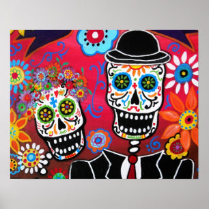 COUPLE DAY OF THE DEAD POSTER