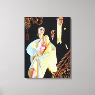 Couple Descending Staircase, 1923 by Leyendecker Canvas Print