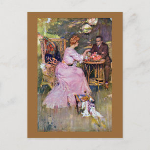 Couple Dining Al Fresco Postcard