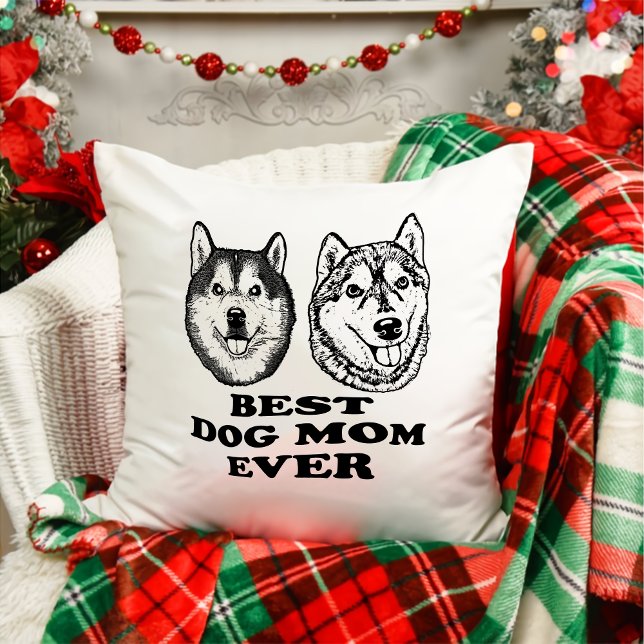 Couple Dog Hand Drawing Personalised Christmas Cushion (Creator Uploaded)