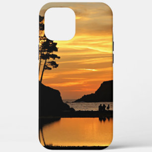 Couple & Dog Orange Beach Sunset California Coast iPhone 12 Pro Max Case