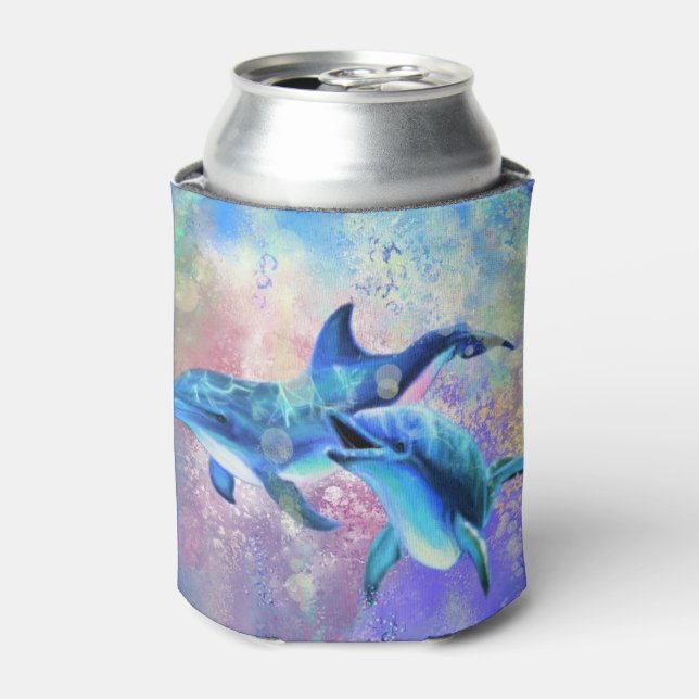 Couple Dolphin Can Cooler (Can Front)