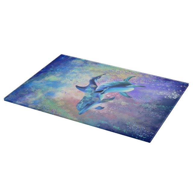 Couple Dolphin Cutting Board (Corner)