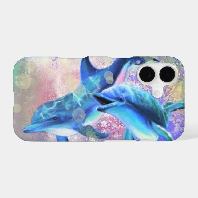 Couple Dolphin iPhone Case (Back (Horizontal))