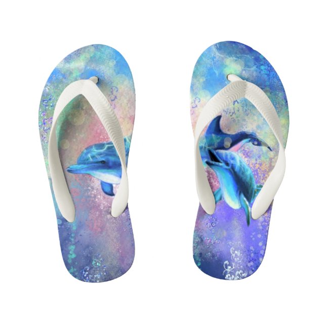 Couple Dolphin Kid's Flip Flops (Footbed)