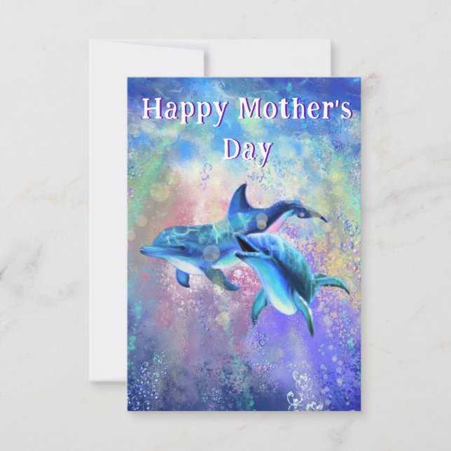 Couple Dolphin Mother's Day Card (Front)