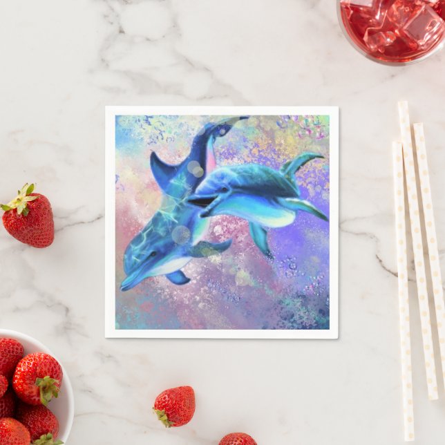 Couple Dolphin Napkins (Insitu)