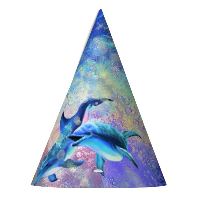 Couple Dolphin Paper Party Hat (Left)