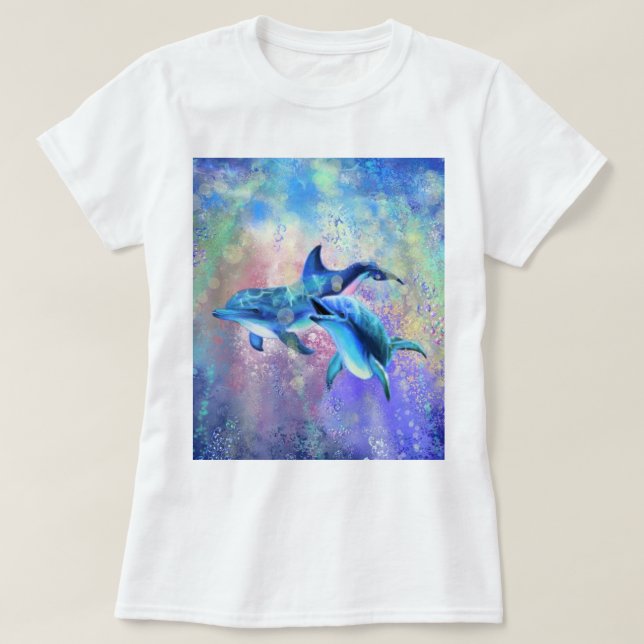 Couple Dolphin T-Shirt Happy Family (Design Front)