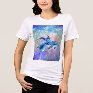 Couple Dolphin T-Shirt Happy Family Tri-Blend Shirt