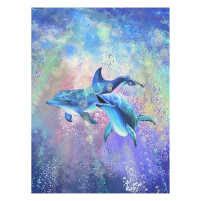 Couple Dolphin Tablecloth (Front)