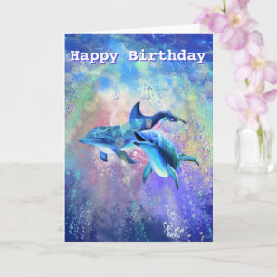 Couple Dolphins Birthday Card